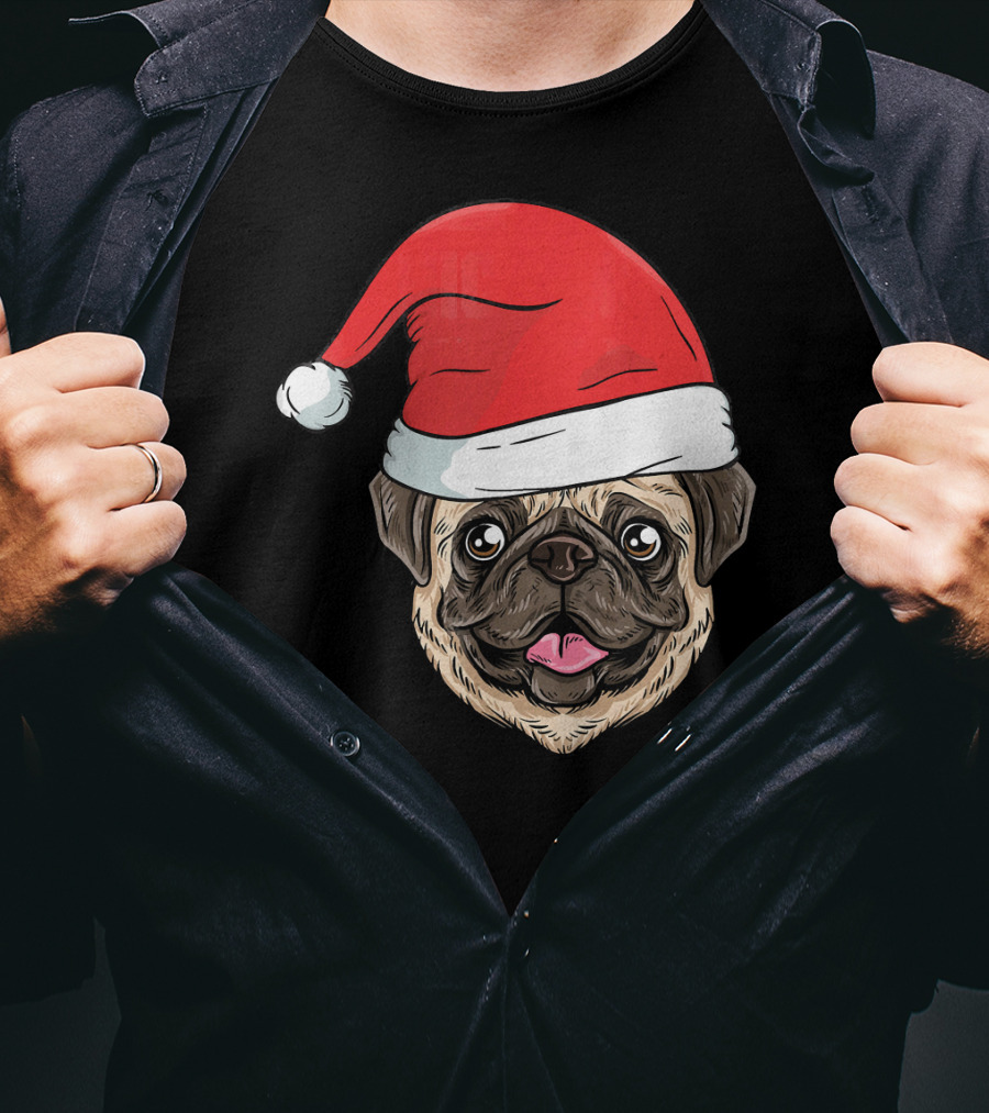 Kids Pug Santa Claus T-Shirt