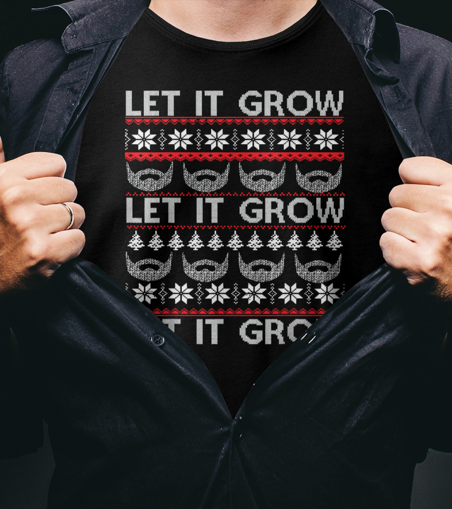 Let It Grow Beard Christmas T-Shirt