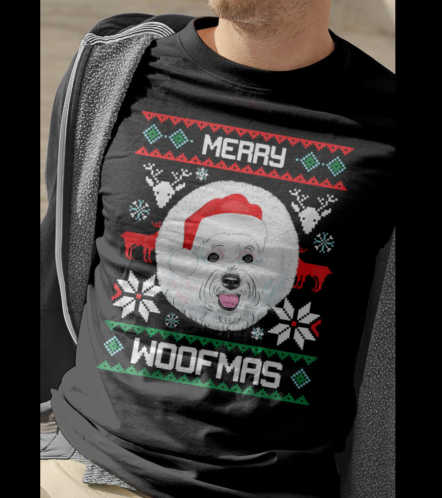 Merry Woofmas Bichon Frise Holiday T-Shirt