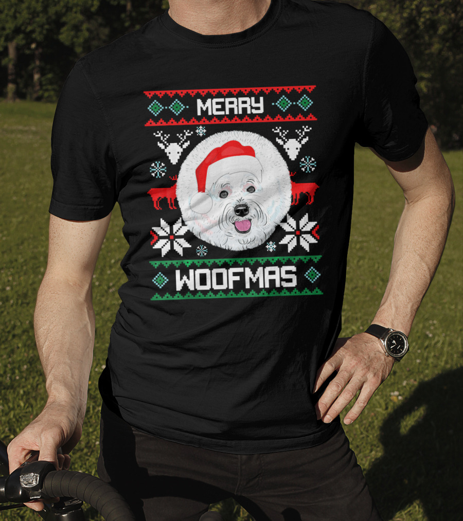 Merry Woofmas Bichon Frise Holiday T-Shirt