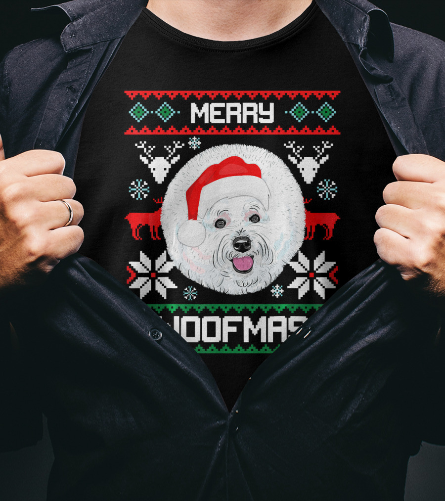 Merry Woofmas Bichon Frise Holiday T-Shirt