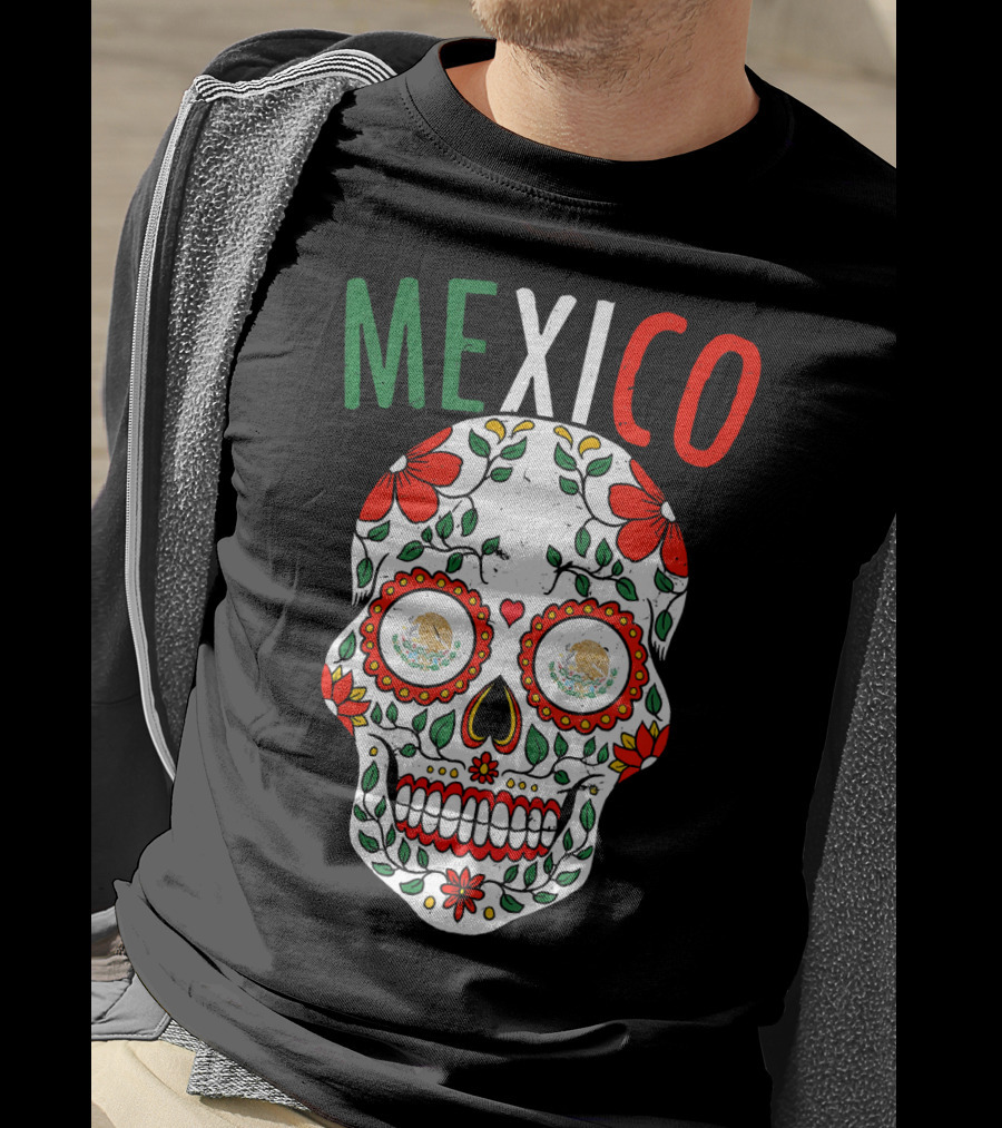 Halloween Mexico Sugar Skull Mexican Mexican Cinco De Mayo T-Shirt