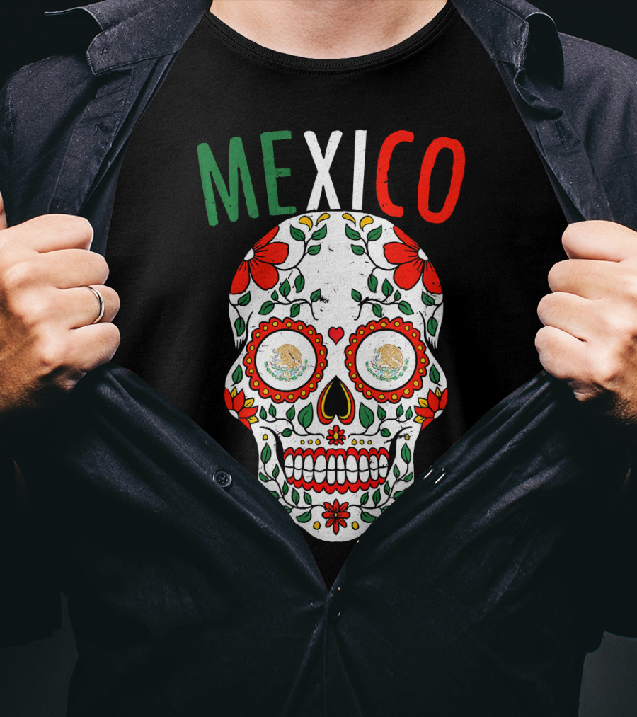 Halloween Mexico Sugar Skull Mexican Mexican Cinco De Mayo T-Shirt