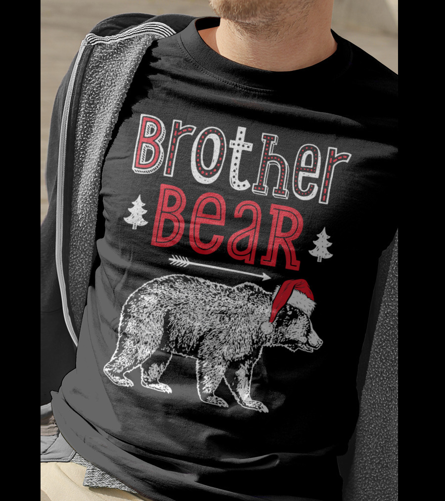 Brother Bear Christmas Santa Hat Arrow Trees T-Shirt