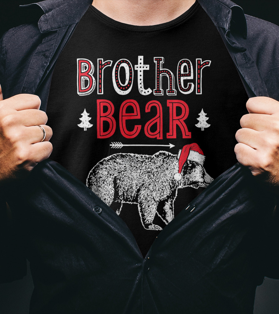 Brother Bear Christmas Santa Hat Arrow Trees T-Shirt