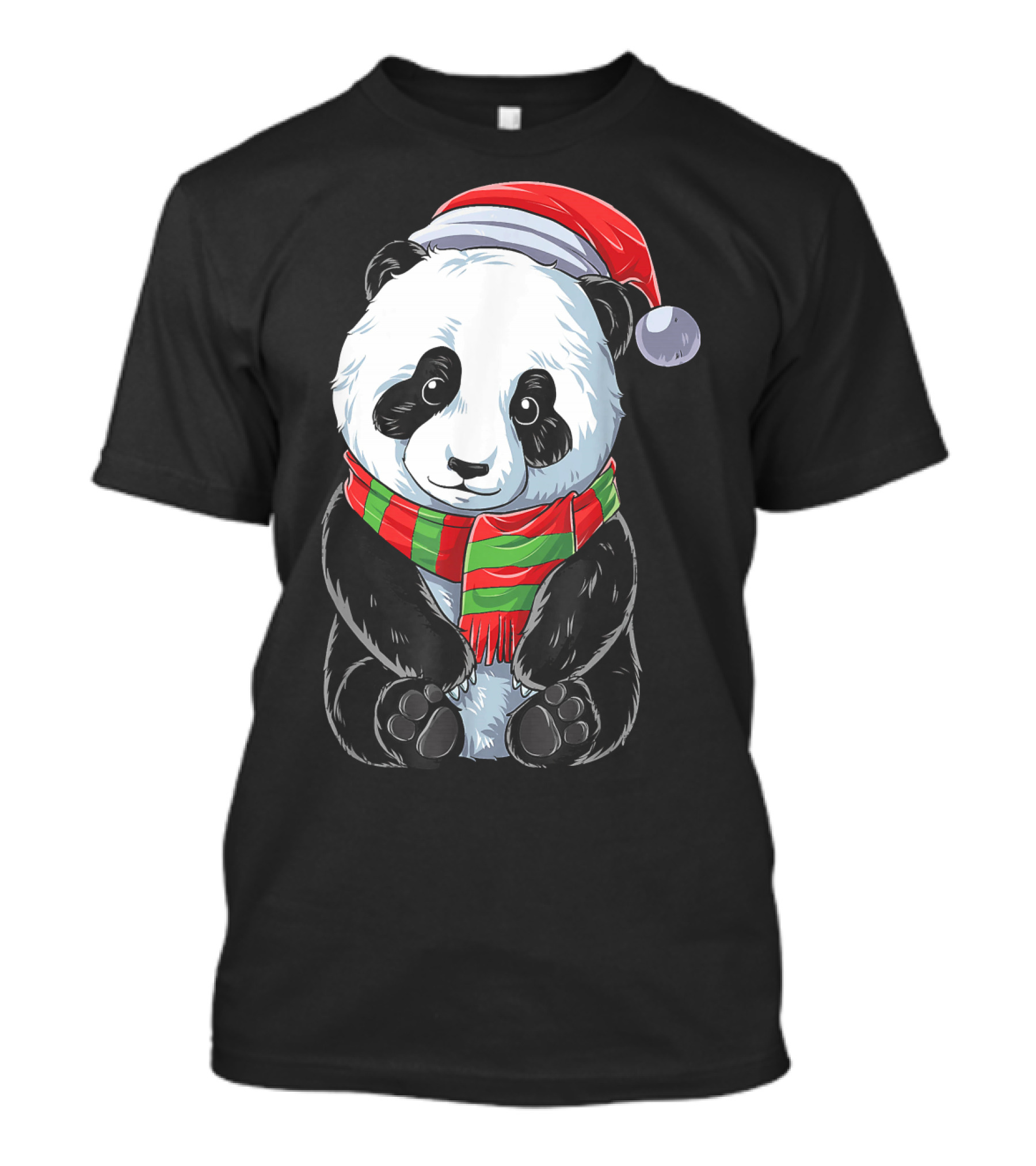 Christmas Panda Santa Hat Pandas Festive Scarf T-Shirt
