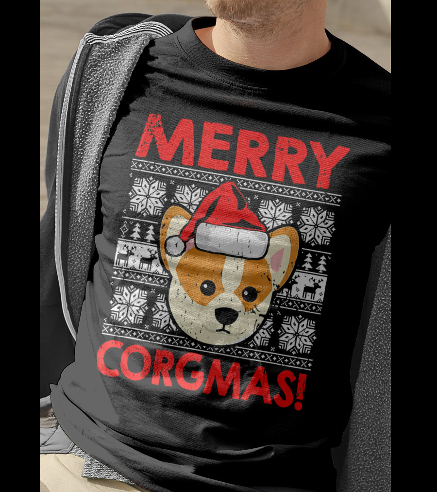 Merry Corgmas Funny Christmas Santa Corgi Dog T-Shirt