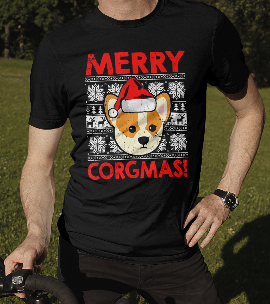 Merry Corgmas Funny Christmas Santa Corgi Dog T-Shirt