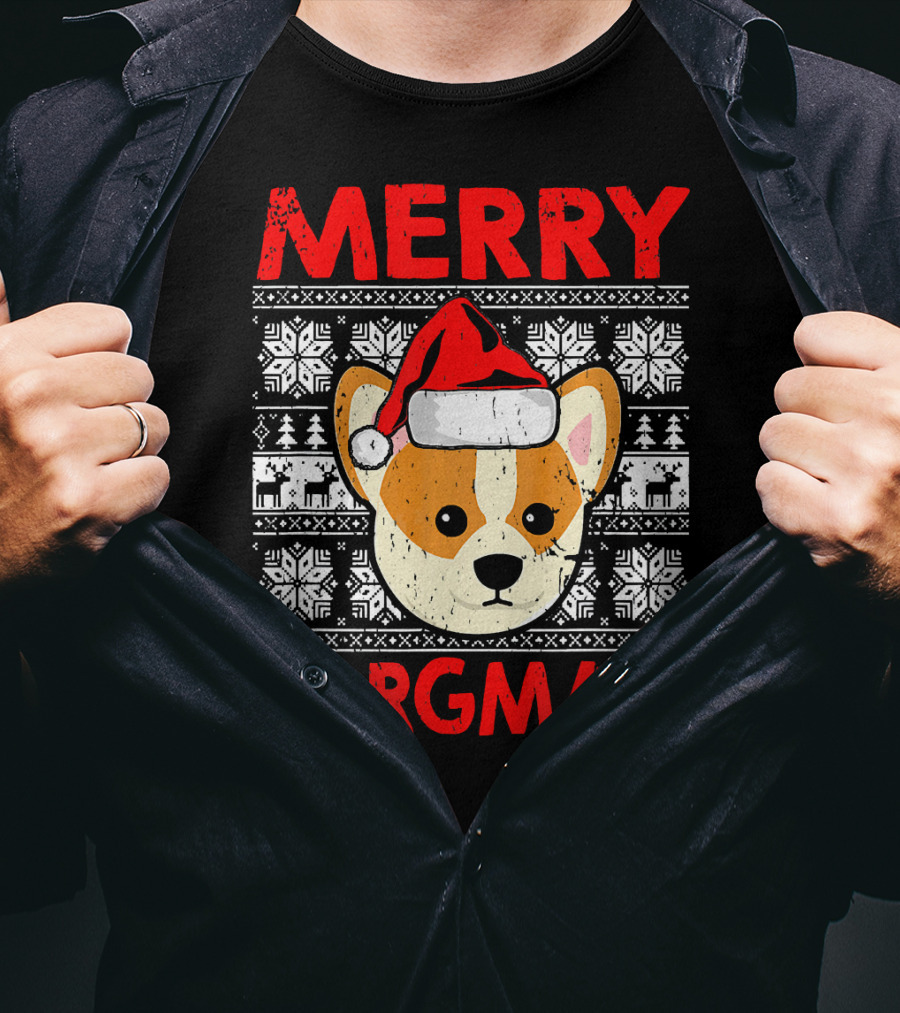 Merry Corgmas Funny Christmas Santa Corgi Dog T-Shirt