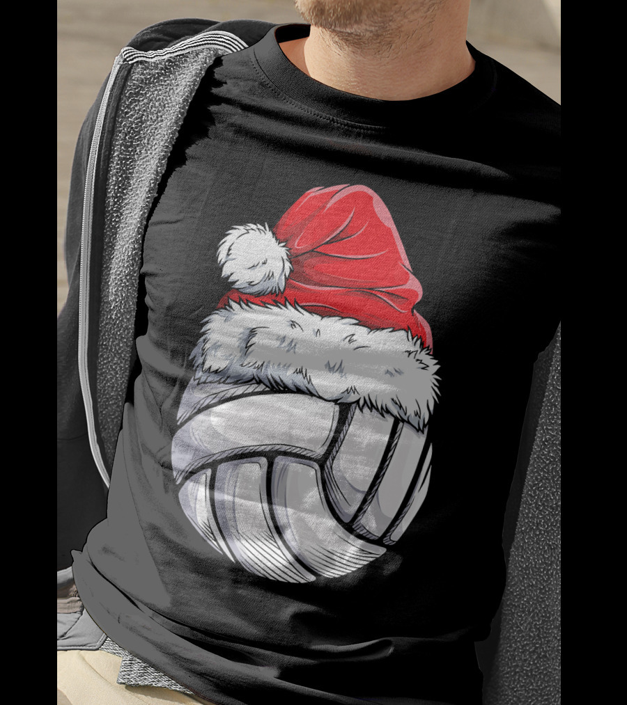 Volleyball Santa Hat Christmas Ball T-Shirt
