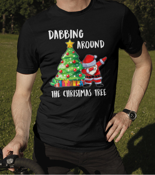 Dabbing Santa Claus Around The Christmas Tree T-Shirt