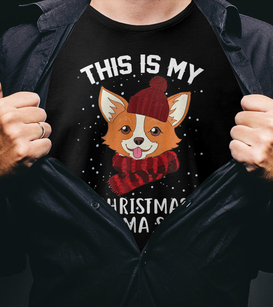 This Is My Christmas Pajama Shirt Corgi T-Shirt