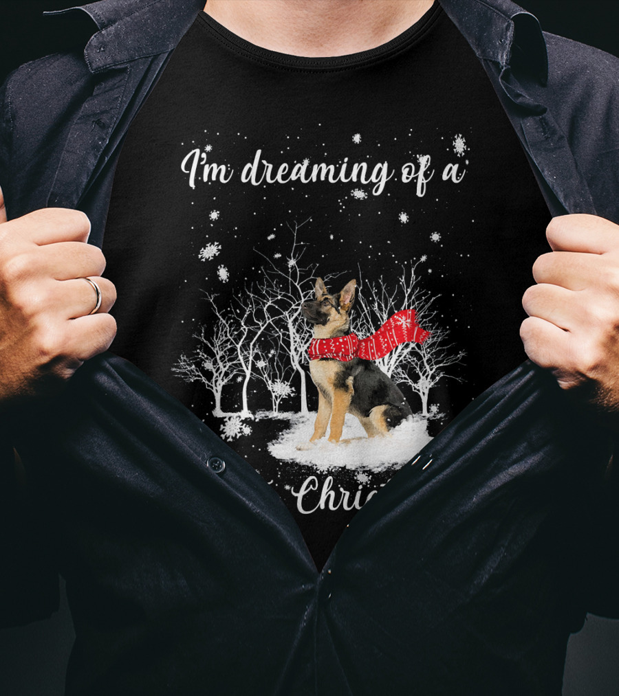 I'm Dreaming Of A White Christmas With Dog And Snowy Trees T-Shirt