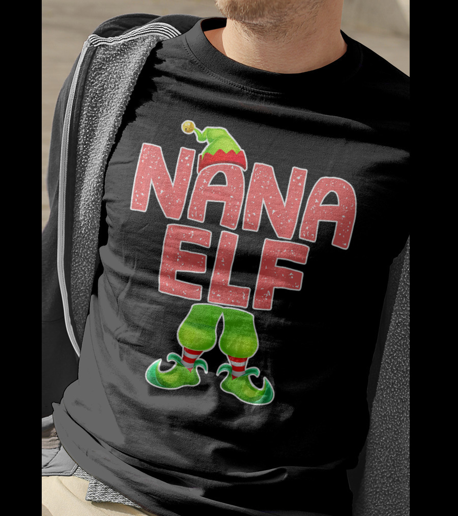 Nana Elf Merry Christmas Humor T-Shirt