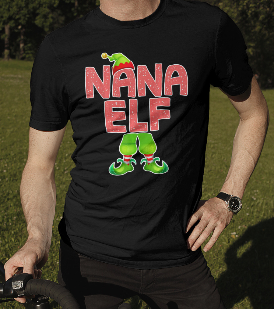 Nana Elf Merry Christmas Humor T-Shirt