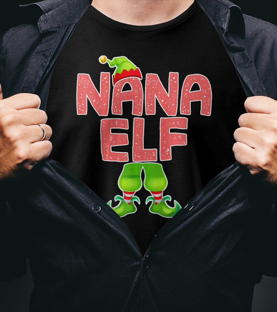 Nana Elf Merry Christmas Humor T-Shirt