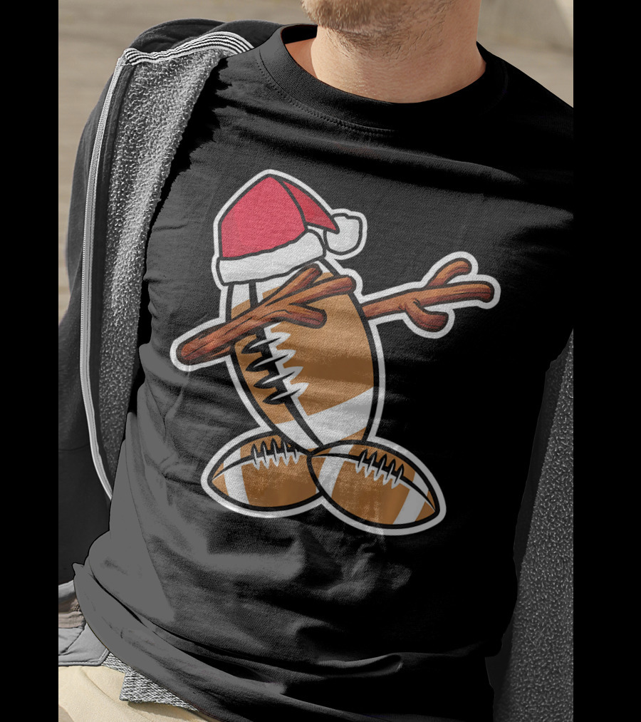 Dabbing Christmas Football Snowman T-Shirt