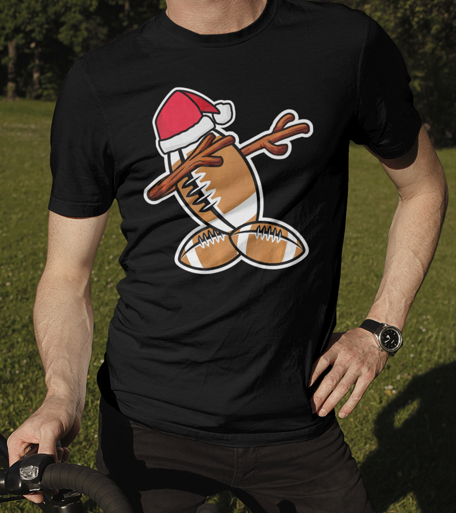 Dabbing Christmas Football Snowman T-Shirt