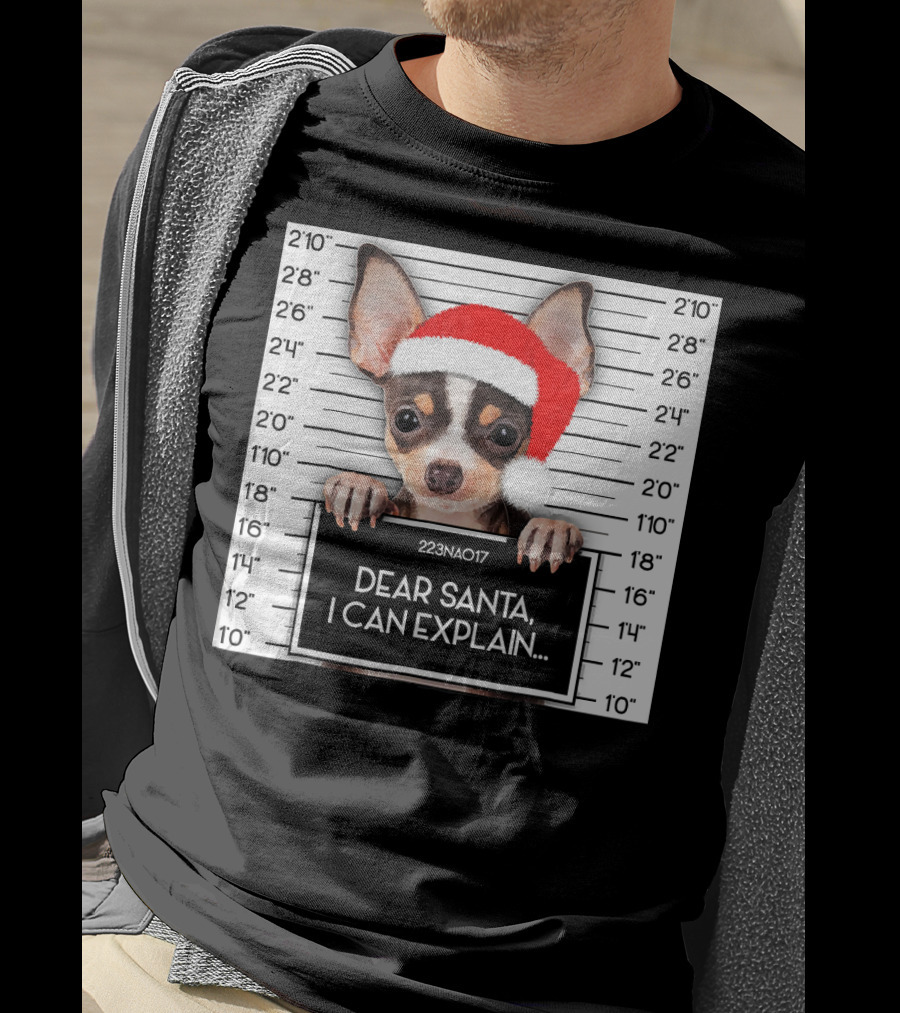 Dear Santa I Can Explain Chihuahua Xmas Santa Hat Lover T-Shirt