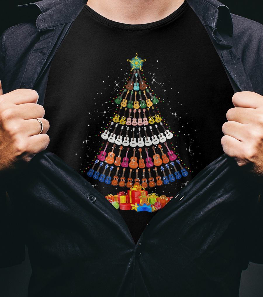 Ukulele Lover Merry Christmas Tree T-Shirt