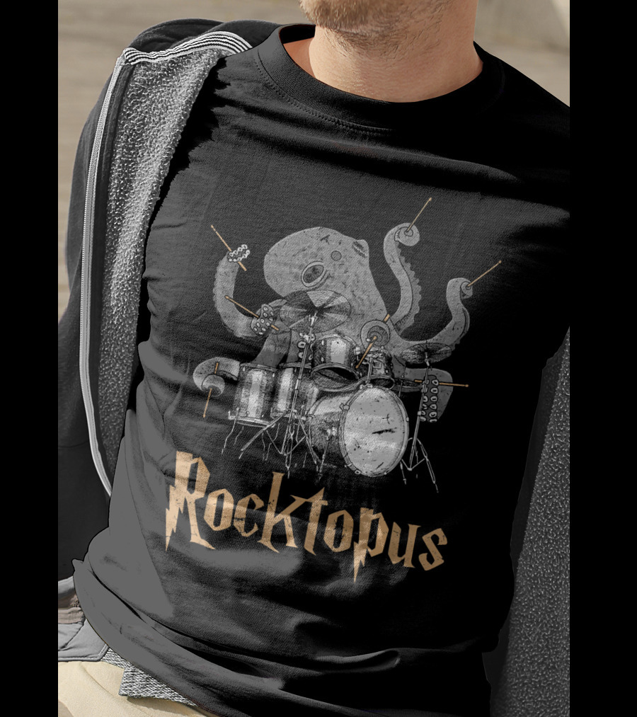 Rocktopus Octopus Drumming Birthday T-Shirt