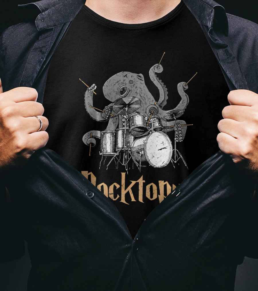 Rocktopus Octopus Drumming Birthday T-Shirt