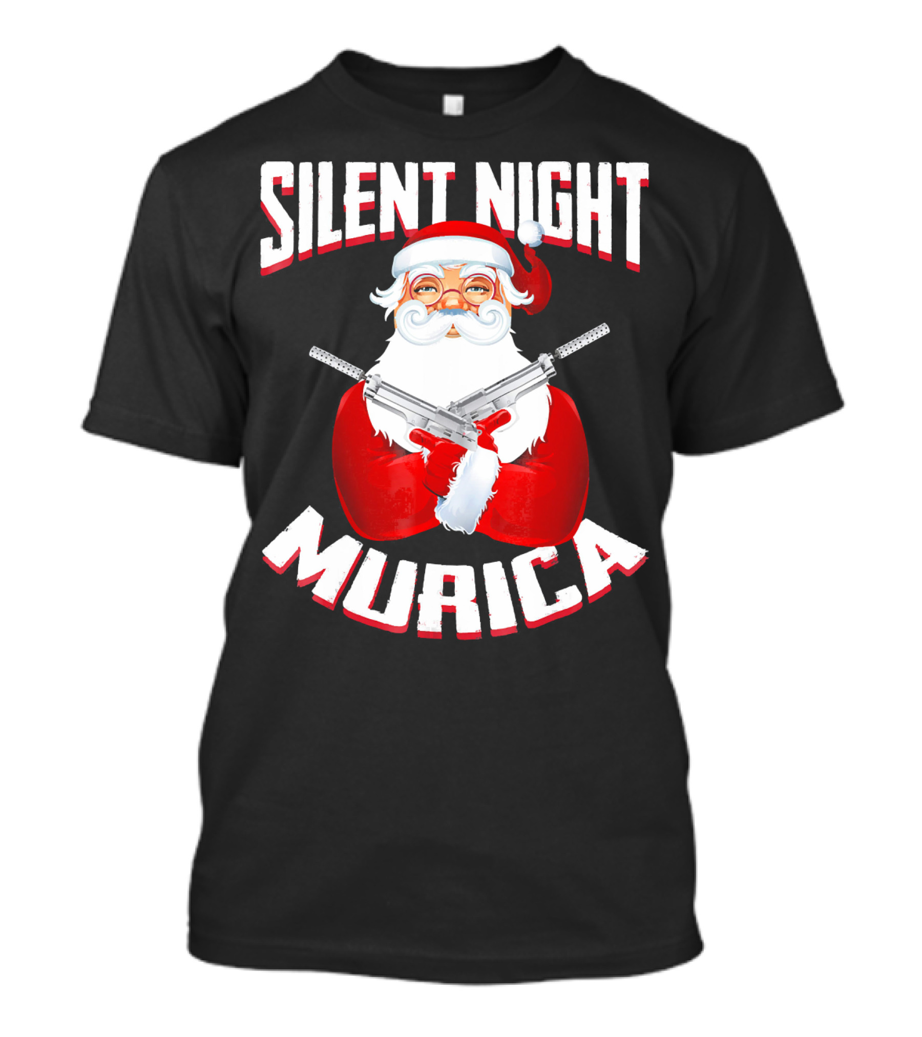 Silent Night Murica Santa With Guns T-Shirt