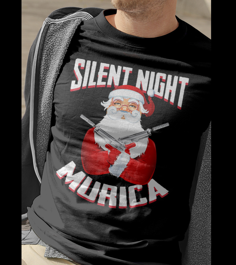 Silent Night Murica Santa With Guns T-Shirt