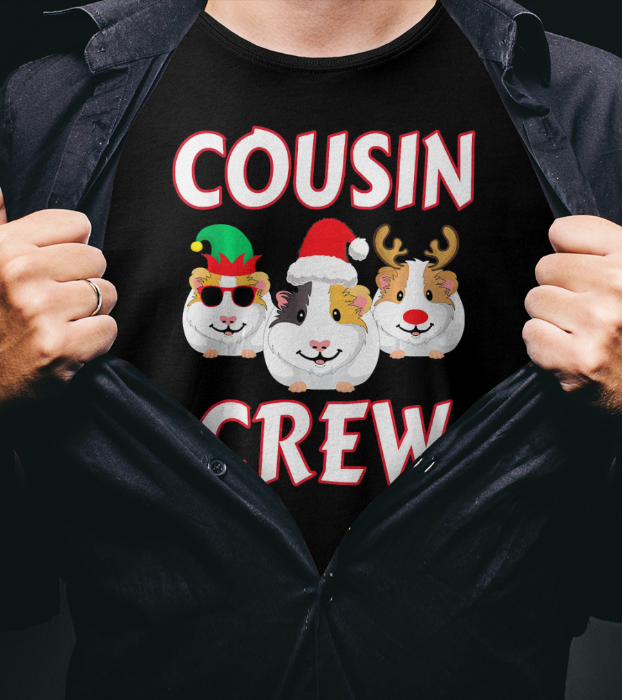 Cousin Crew Guinea Pig Christmas Holiday Reindeer Elves T-Shirt
