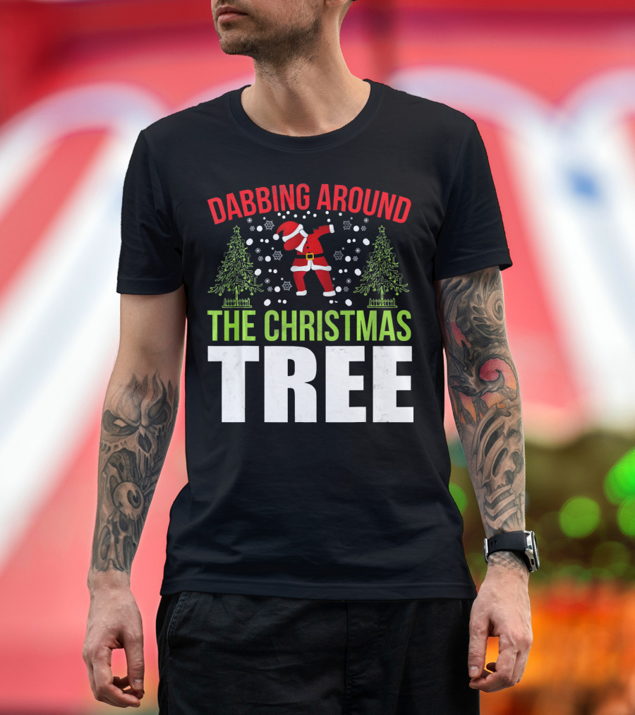 Dabbing Around the Christmas Tree Santa Dance T-Shirt