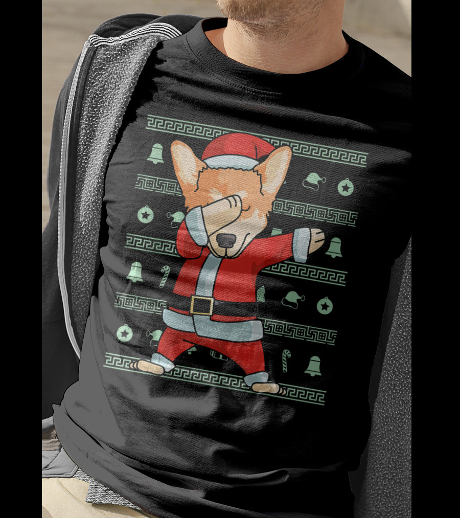 Corgi Santa Dabbing Christmas T-Shirt