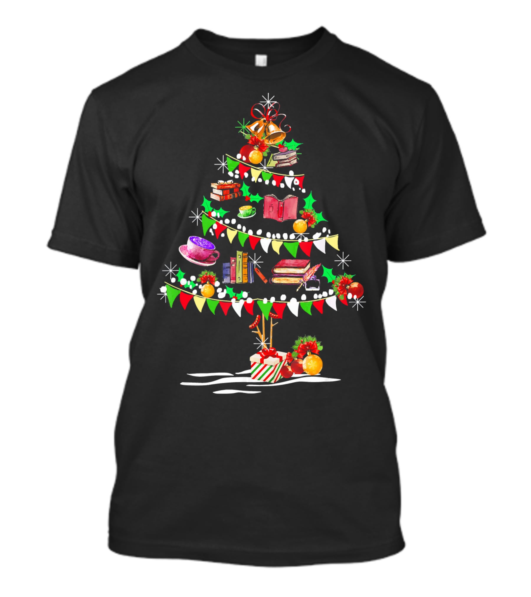 Christmas Tree Of Books And Holiday Cheer T-Shirt