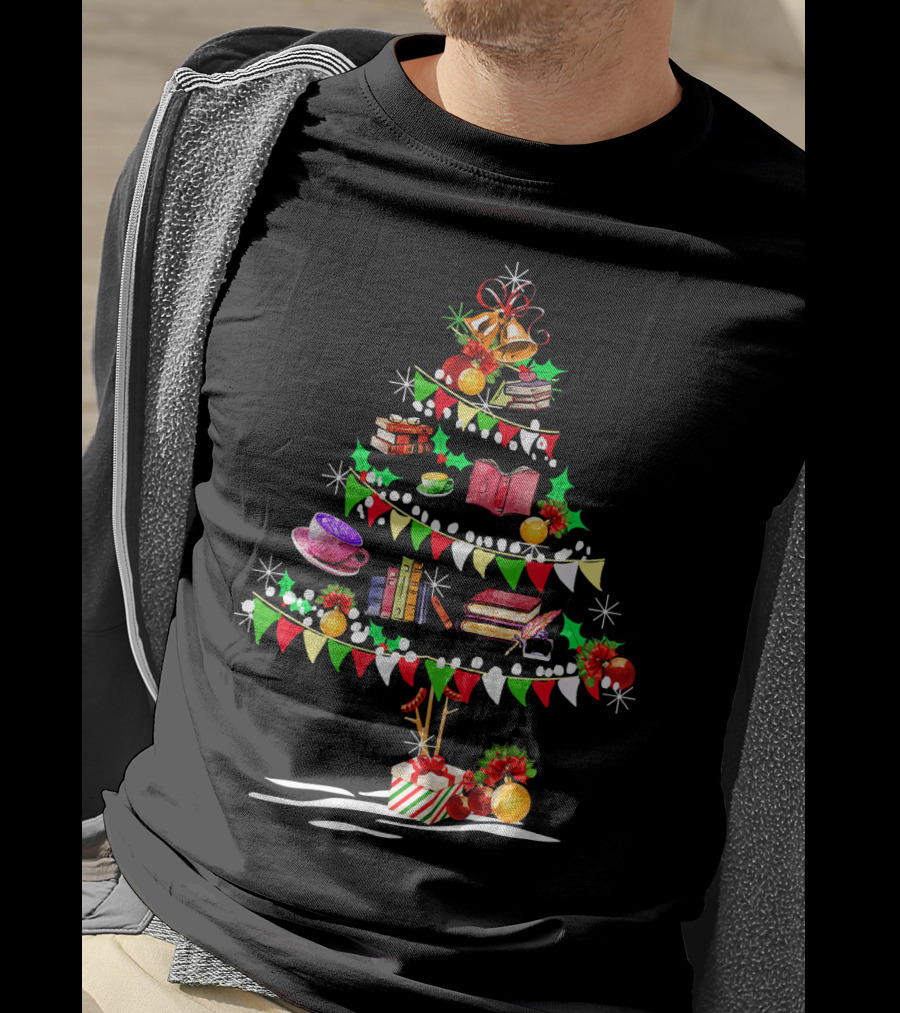 Christmas Tree Of Books And Holiday Cheer T-Shirt