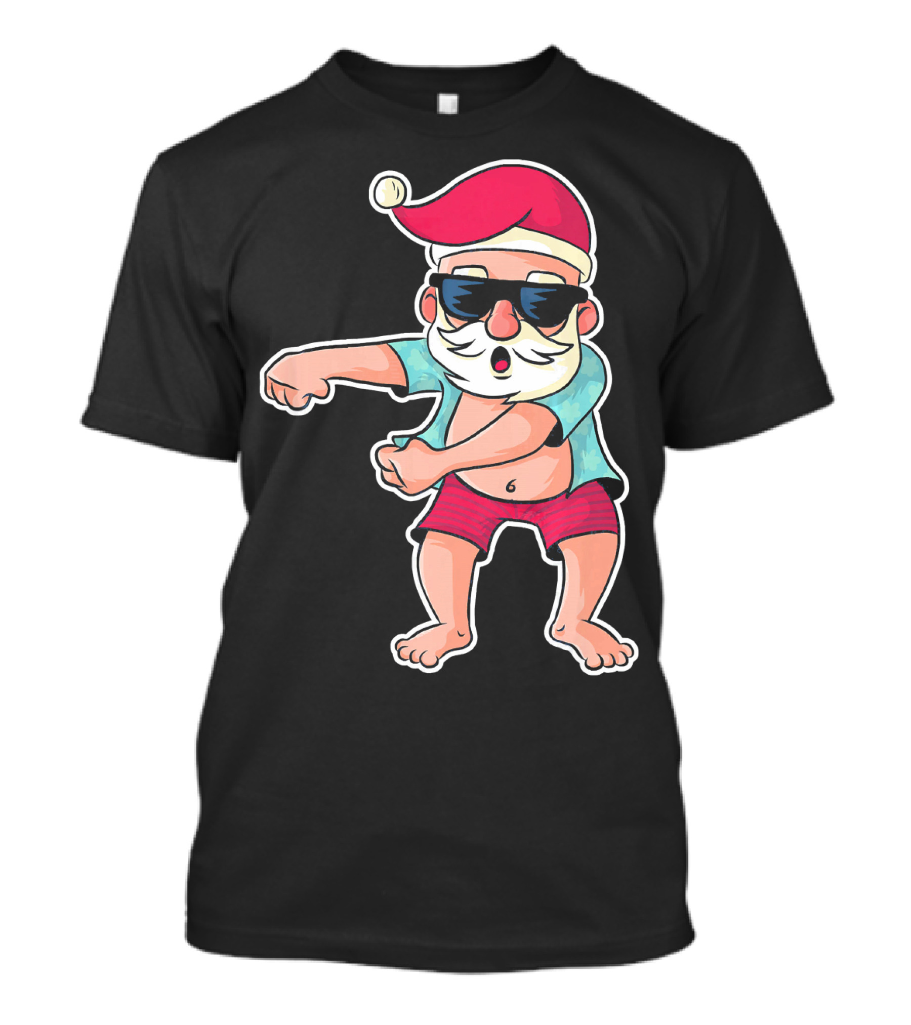 Flossing Dance Santa In Sunglasses And Hat T-Shirt