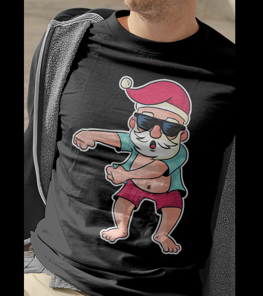 Flossing Dance Santa In Sunglasses And Hat T-Shirt