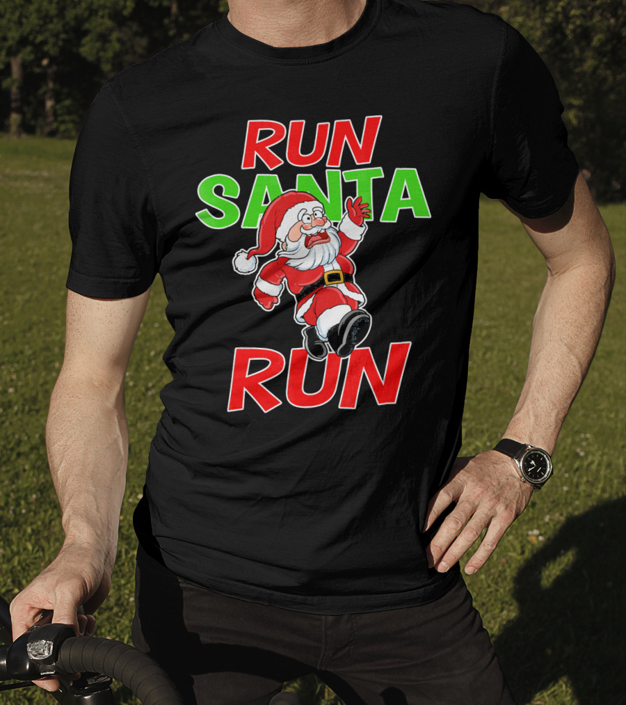 Run Santa Run Christmas Running Santa T-Shirt