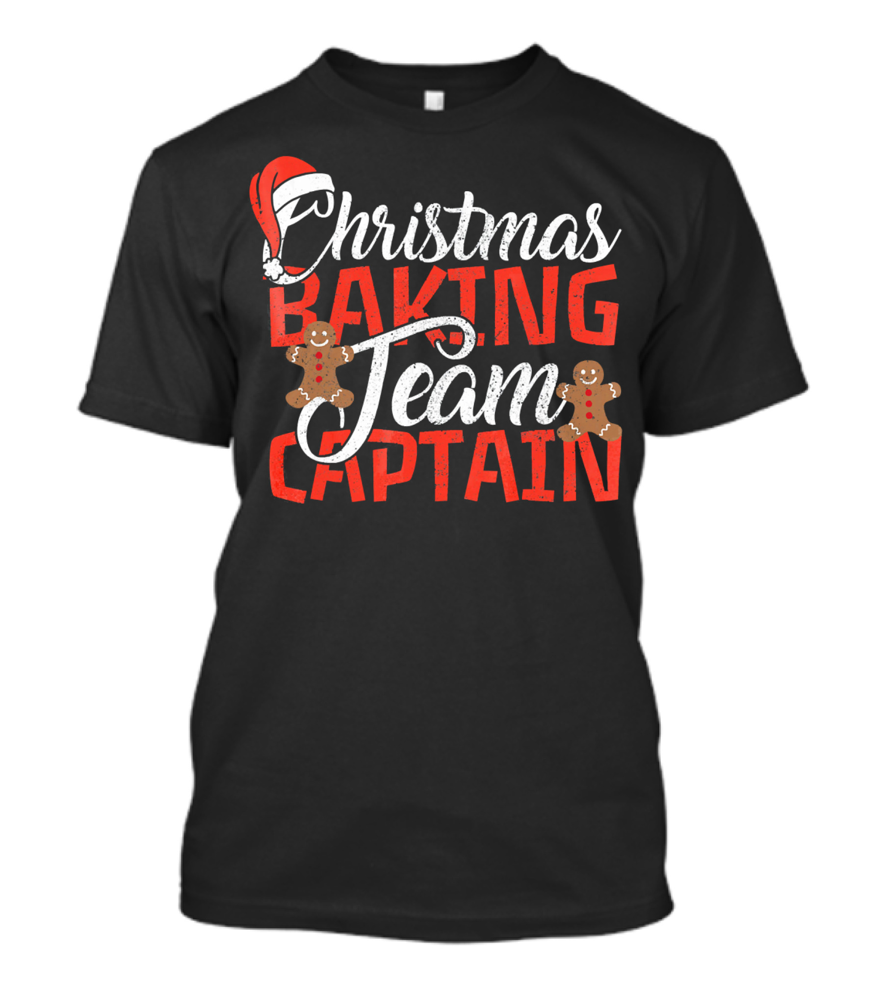 Christmas Baking Team Captain Gingerbread Santa Holiday T-Shirt