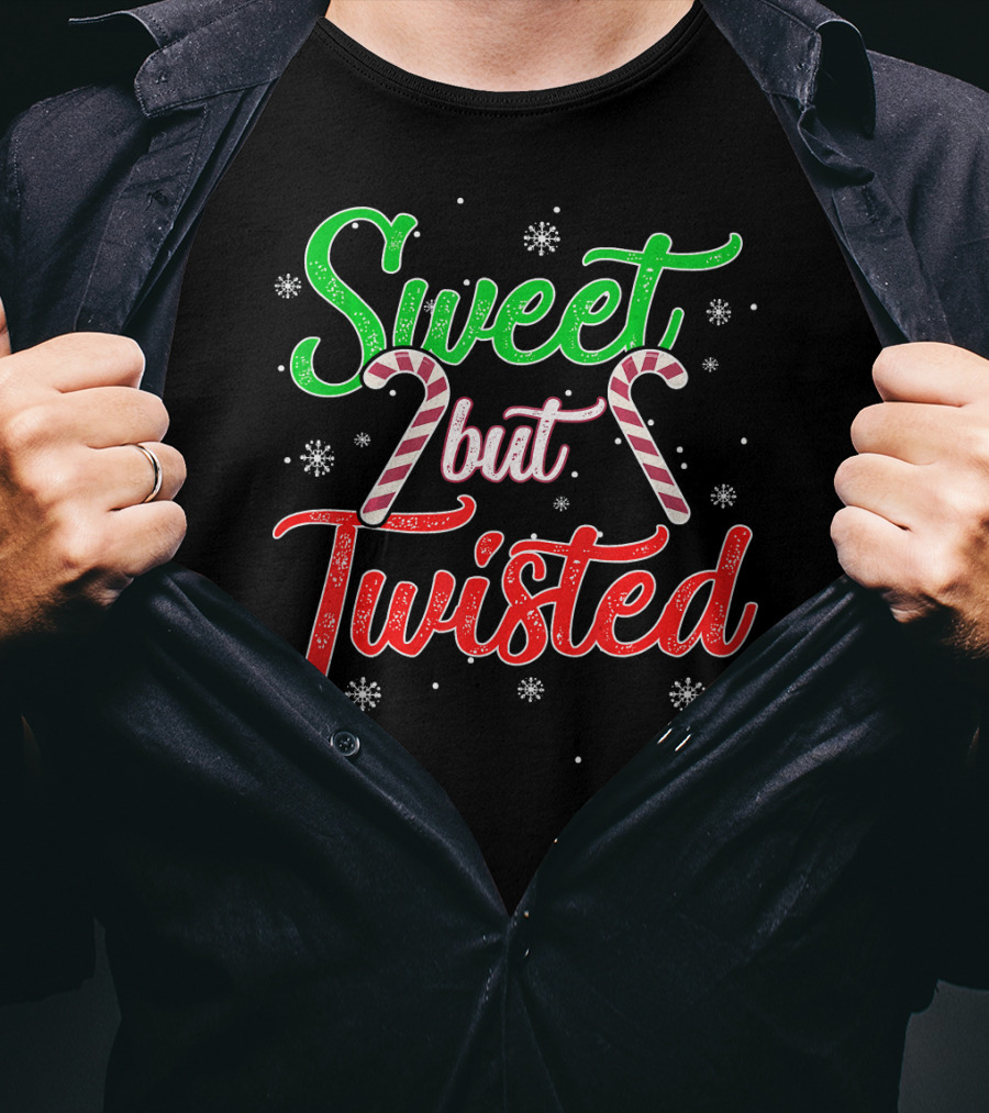 Sweet But Twisted Funny Candy Cane Christmas T-Shirt