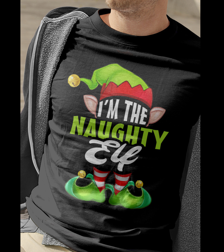 I'm The Naughty Elf Matching Family Holiday Pajamas T-Shirt