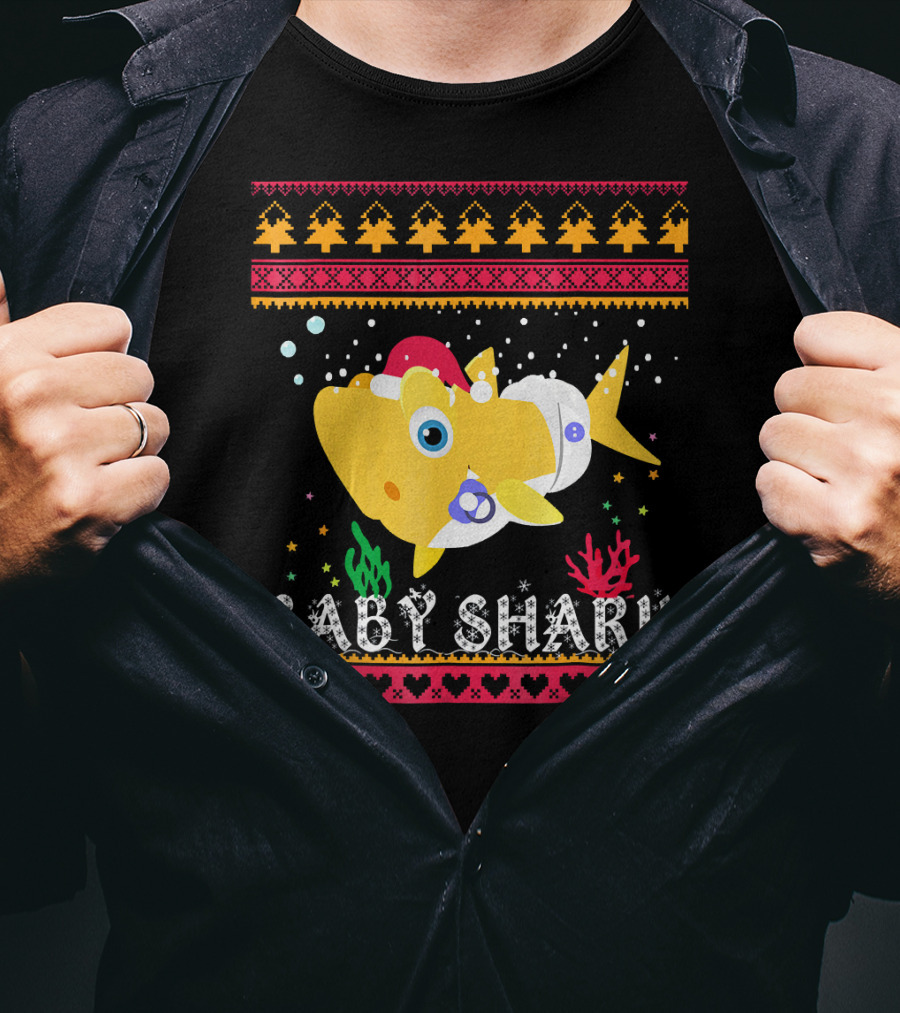 Baby Shark Santa Hat Christmas T-Shirt