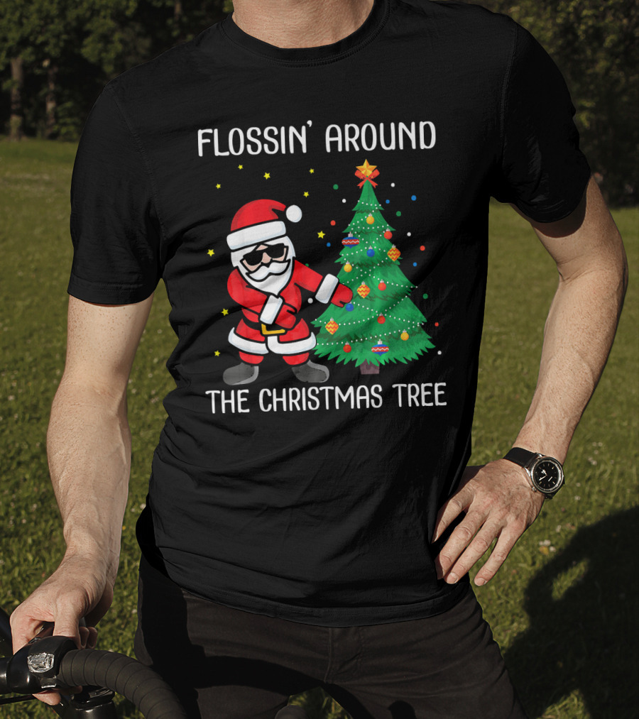 Flossin' Around The Christmas Tree With Santa Claus T-Shirt