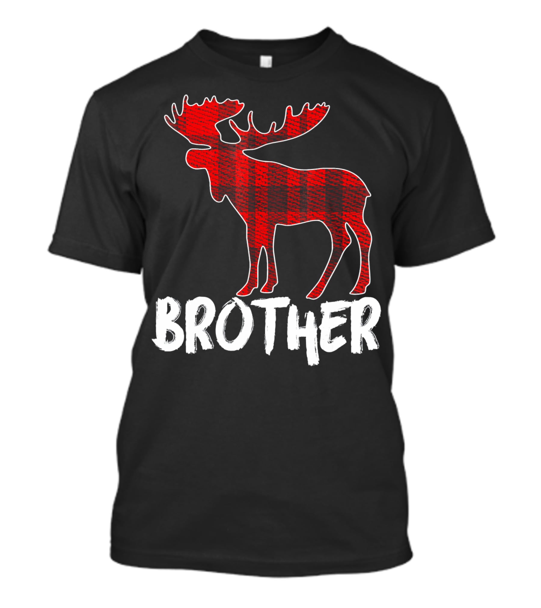 Brother Red Plaid Moose T-Shirt