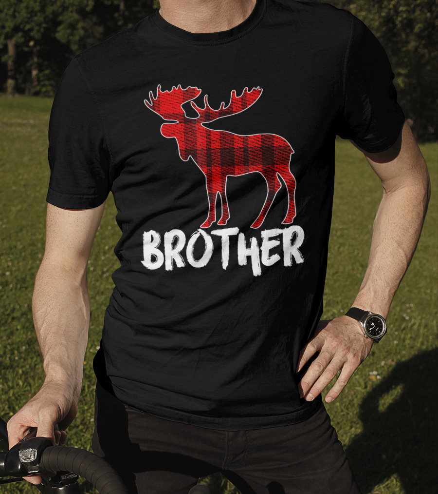 Brother Red Plaid Moose T-Shirt