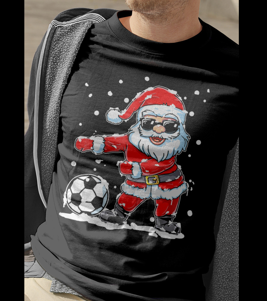 Christmas Flossing Santa Soccer T-Shirt