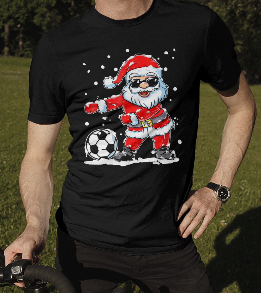 Christmas Flossing Santa Soccer T-Shirt