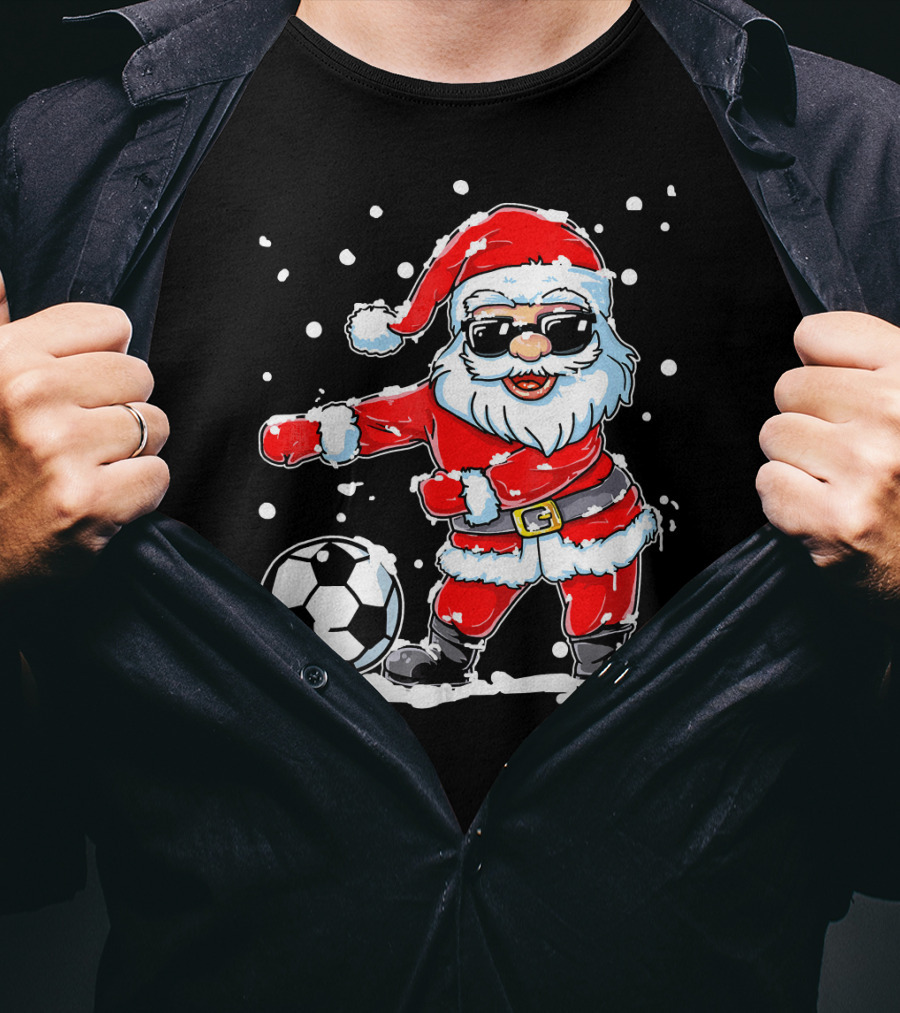 Christmas Flossing Santa Soccer T-Shirt