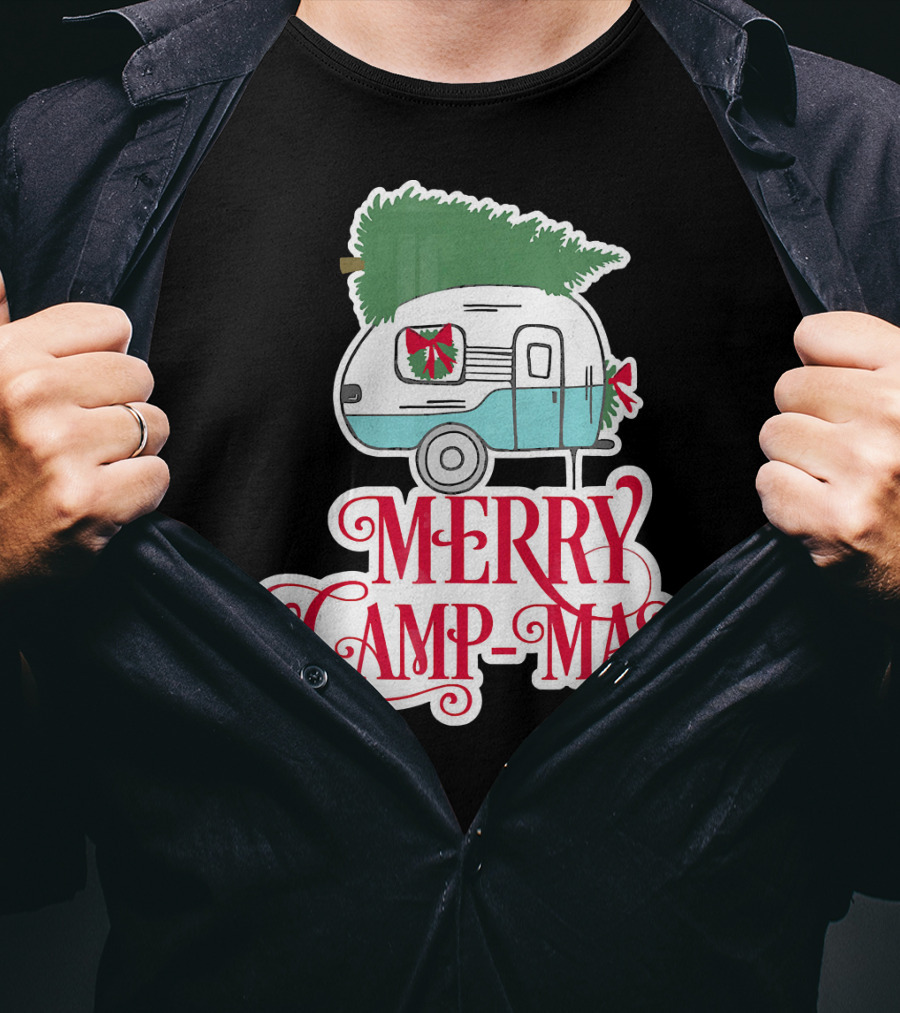 Merry Camp-Mas Christmas Vintage Camper T-Shirt