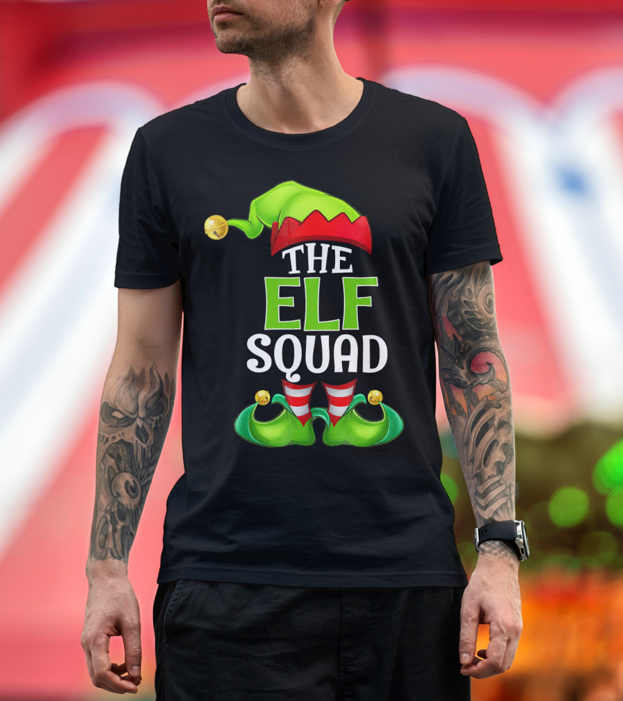 THE ELF SQUAD Green Hat Striped Stockings T-Shirt