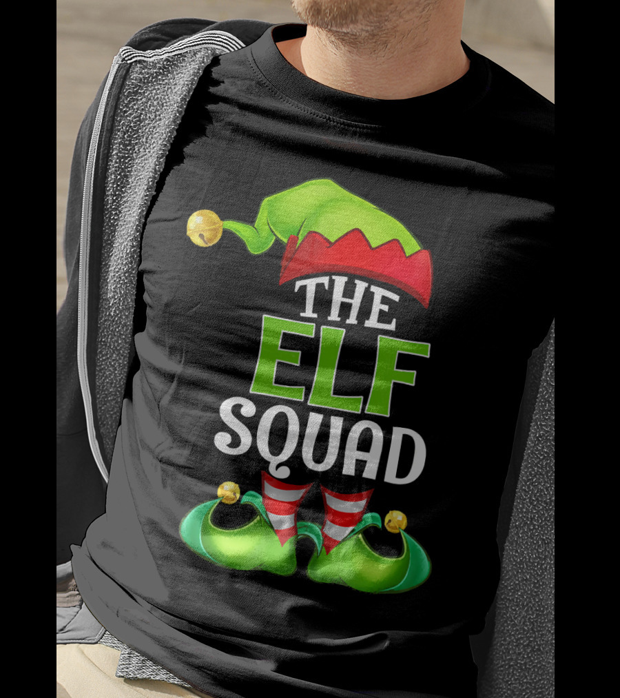 THE ELF SQUAD Green Hat Striped Stockings T-Shirt