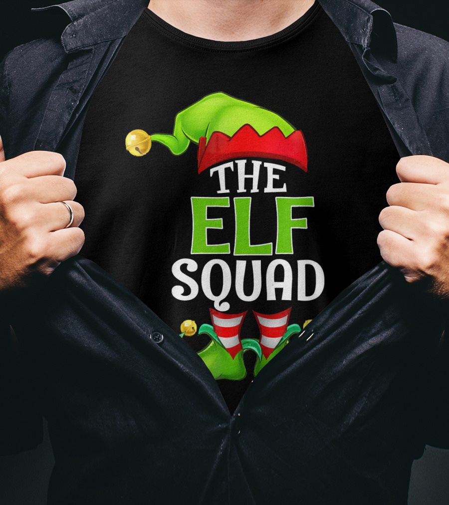 THE ELF SQUAD Green Hat Striped Stockings T-Shirt